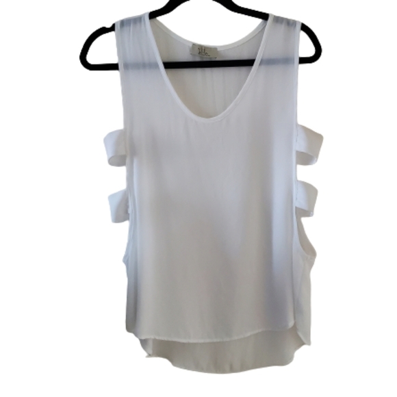 Jella Couture Tops - Jella Couture White Blouse with Cut Out Sides